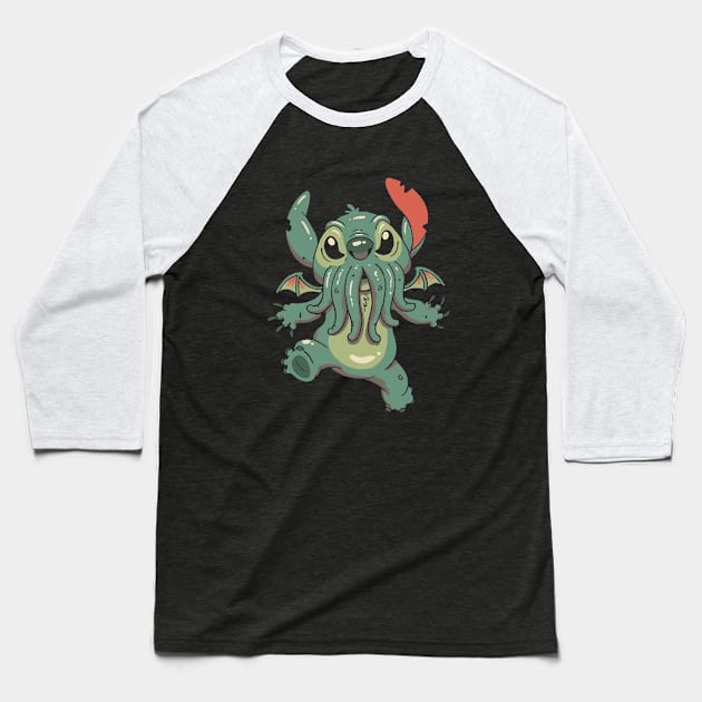 Alien Cthulhu Baseball T-Shirt by Vincent Trinidad Art